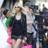 Taylor Momsen sur le tournage d'un clip a New York, le 9 avril 2013.