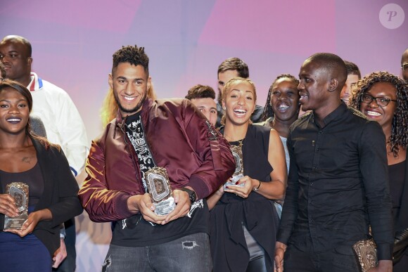 Estelle Mossely et son compagnon Tony Yoka - Soirée des Champions à l'INSEP à Paris le 7 décembre 2016.