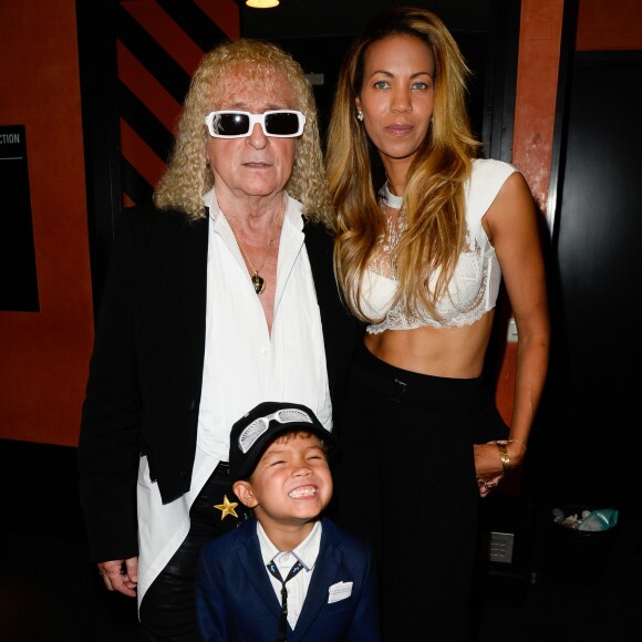 Michel Polnareff, sa compagne Danyellah et leur fils Louka - Concert de Michel Polnareff à l'Olympia à Paris le 14 juillet 2016. © Coadic Guirec / Bestimage