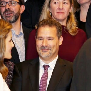 La reine Letizia et le roi Felipe VI d'Espagne célébraient le 12 décembre 2016 le 40e anniversaire du groupe de presse Zeta à Madrid.