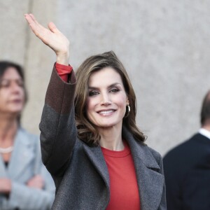 La reine Letizia et le roi Felipe VI d'Espagne visitaient le palais Bolsa à Porto, le 29 novembre 2016, lors de leur visite d'Etat au Portugal.