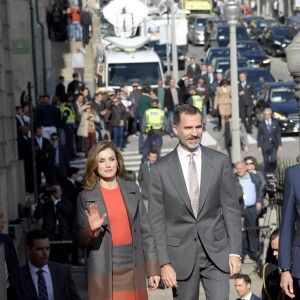 La reine Letizia et le roi Felipe VI d'Espagne visitaient le palais Bolsa à Porto, le 29 novembre 2016, lors de leur visite d'Etat au Portugal.