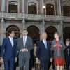 La reine Letizia et le roi Felipe VI d'Espagne visitaient le palais Bolsa à Porto, le 29 novembre 2016, lors de leur visite d'Etat au Portugal.