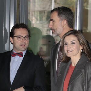 La reine Letizia et le roi Felipe VI d'Espagne visitaient le palais Bolsa à Porto, le 29 novembre 2016, lors de leur visite d'Etat au Portugal.