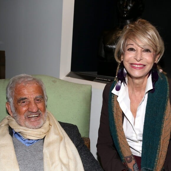 Exclusif - Prix spécial - Jean-Paul Belmondo et son amie Béatrice Agenin - Soirée de lancement, au Musée Paul Belmondo, de deux ouvrages signés par Jean-Paul Belmondo, "Mille vies valent mieux qu'une" et "Belmondo par Belmondo" parus aux éditions Fayard à Boulogne-Billancourt, le 5 Décembre 2016. © Dominique Jacovides/Bestimage