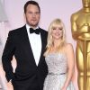 Chris Pratt et sa femme Anna Faris - People à la 87ème cérémonie des Oscars à Hollywood le 22 février 2015 