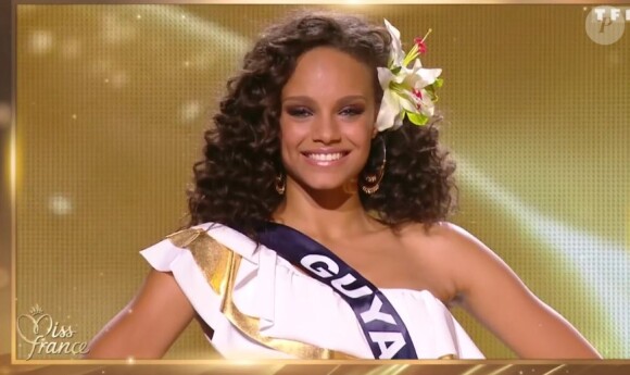 Miss Guyane : Alicia Aylies - Les cinq finalistes. Concours Miss France 2017. Sur TF1, le 17 décembre 2016. 