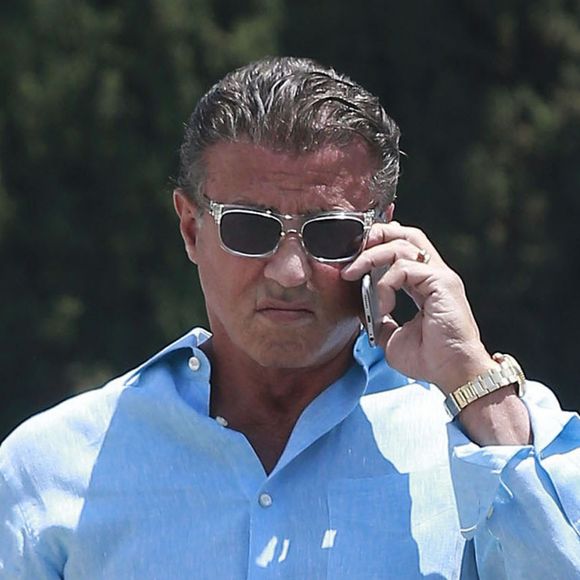 Sylvester Stallone et un ami sont allés déjeuner au Café Roma à Beverly Hills le 6 aout 2016.