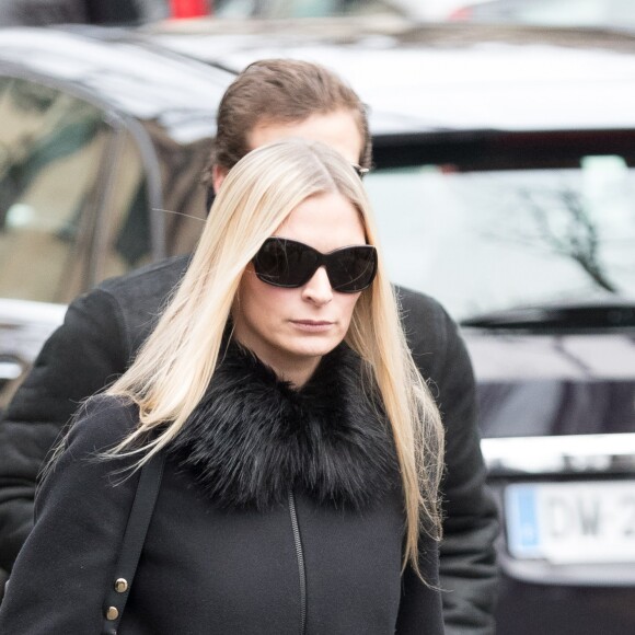 Sarah Marshall aux obsèques de Michèle Morgan en l'église Saint-Pierre de Neuilly-sur-Seine, le 23 décembre 2016.