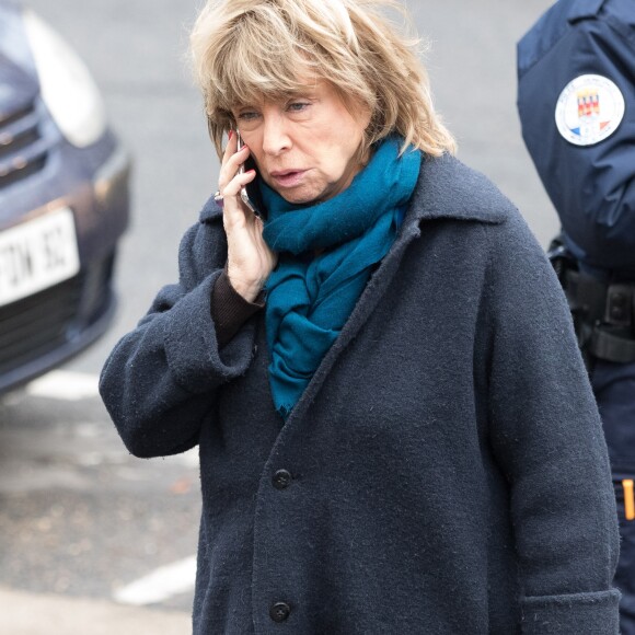 Danièle Thompson aux obsèques de Michèle Morgan en l'église Saint-Pierre de Neuilly-sur-Seine, le 23 décembre 2016