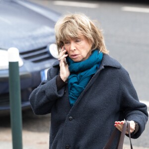 Danièle Thompson aux obsèques de Michèle Morgan en l'église Saint-Pierre de Neuilly-sur-Seine, le 23 décembre 2016