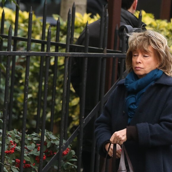 Danièle Thompson aux obsèques de Michèle Morgan en l'église Saint-Pierre de Neuilly-sur-Seine, le 23 décembre 2016