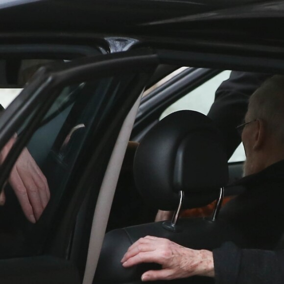 Hélène Roussel (la soeur de Michèle Morgan) aux obsèques de Michèle Morgan en l'église Saint-Pierre de Neuilly-sur-Seine, le 23 décembre 2016.