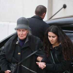 Hélène Roussel (la soeur de Michèle Morgan) aux obsèques de Michèle Morgan en l'église Saint-Pierre de Neuilly-sur-Seine, le 23 décembre 2016