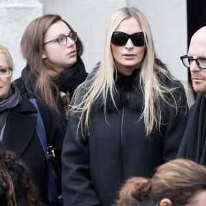 Maud Marshall, Jessie-Lee Marshall, Sarah Marshall et Peter-Morgan Marshall - Sorties des obsèques de Michèle Morgan en l'église Saint-Pierre de Neuilly-sur-Seine. Le 23 décembre 2016