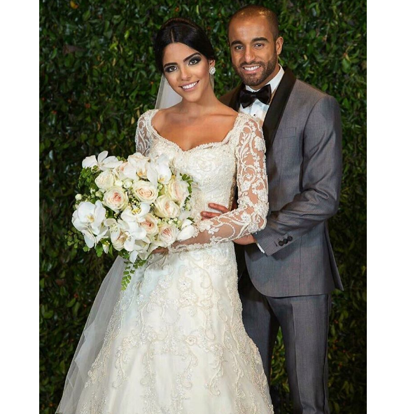 L'attaquant du PSG Lucas Moura a épousé Larissa Saad au Brésil, le 23 décembre 2016.