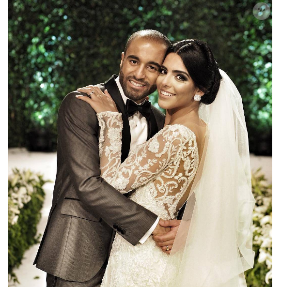 L'attaquant du PSG Lucas Moura a épousé Larissa Saad au Brésil, le 23 décembre 2016.