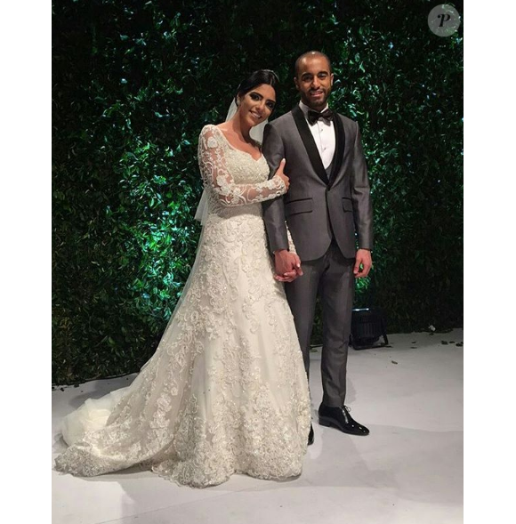 L'attaquant du PSG Lucas Moura a épousé Larissa Saad au Brésil, le 23 décembre 2016.
