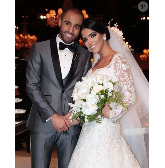 L'attaquant du PSG Lucas Moura a épousé Larissa Saad au Brésil, le 23 décembre 2016.