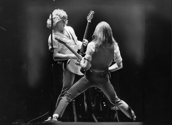 Le groupe Status Quo (Rick Parfitt et Francis Rossi) en concert à Stockholm, le 4 avril 1981. Rick Parfitt est mort à 68 ans le 24 décembre 2016, dans un hôpital de Marbella (Espagne), des suites d'une septicémie.