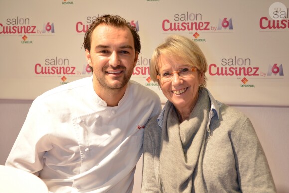 Cyril Lignac et Mercotte lors de la deuxième édition du Salon Cuisinez à Paris. Le 20 octobre 2012.