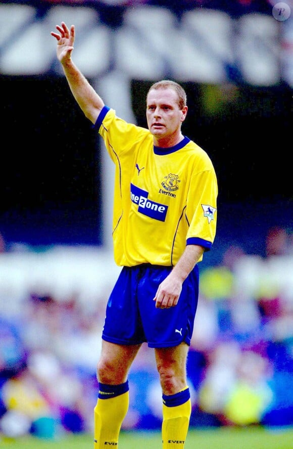 Paul Gascoigne en 2000 lors d'un match Everton - Manchester City.