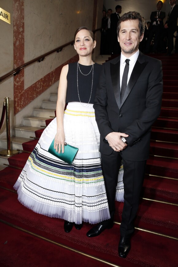 Guillaume Canet et sa compagne Marion Cotillard - 40e cérémonie des Cesar au théâtre du Châtelet à Paris, le 20 février 2015.