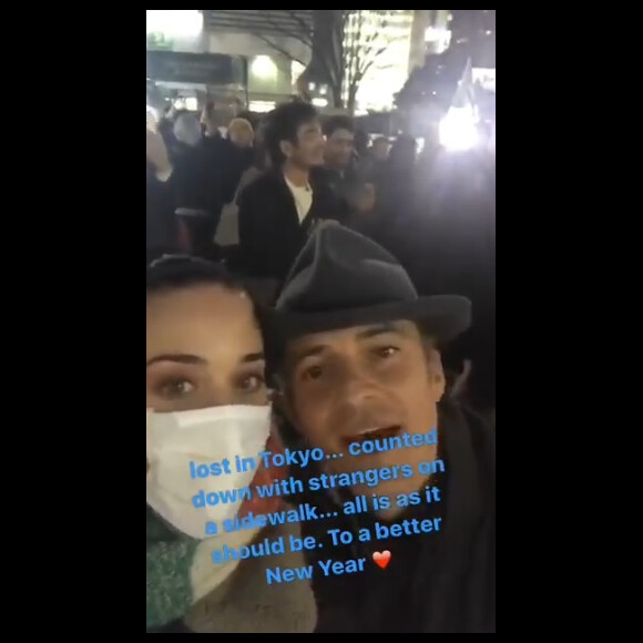 Katy Perry et Orlando Bloom célébrant le Nouvel An à Tokyo, au Japon, le 1er janvier 2017