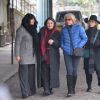 Valérie Perrin, Anouk Aimée, Martine Lelouch (soeur de Cluade Lelouch) et Arlette Gordon lors de la cérémonie religieuse en hommage à Pierre Barouh au cimetière de Montmartre à Paris le 4 janvier 2017.