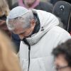 Claude Lelouch lors de la cérémonie religieuse en hommage à Pierre Barouh au cimetière de Montmartre à Paris le 4 janvier 2017.