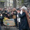 Cérémonie religieuse en hommage à Pierre Barouh au cimetière de Montmartre à Paris le 4 janvier 2017.