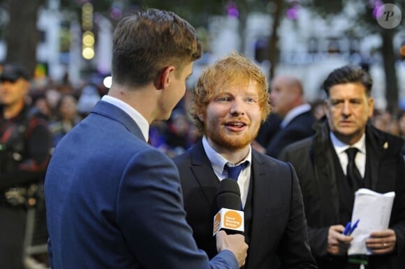 Ed Sheeran - Arrivée des people à la projection du film "Ed Sheeran: Jumpers For Goalposts" (concert de Ed Sheeran filmé depuis le Wembley Stade de Londres qu'il a donné en juillet 2015) à Londres, le 22 octobre 2015.