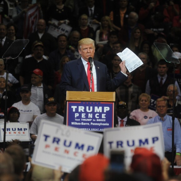 Donald Trump en meeting à Wilkes-Barre en Pennsylvanie le 10 octobre 2016