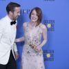 Emma Stone et Ryan Gosling - Press Room lors de la 74ème cérémonie annuelle des Golden Globe Awards à Beverly Hills, Los Angeles, Californie, Etats-Unis, le 8 janvier 2017. © Olivier Borde/Bestimage
