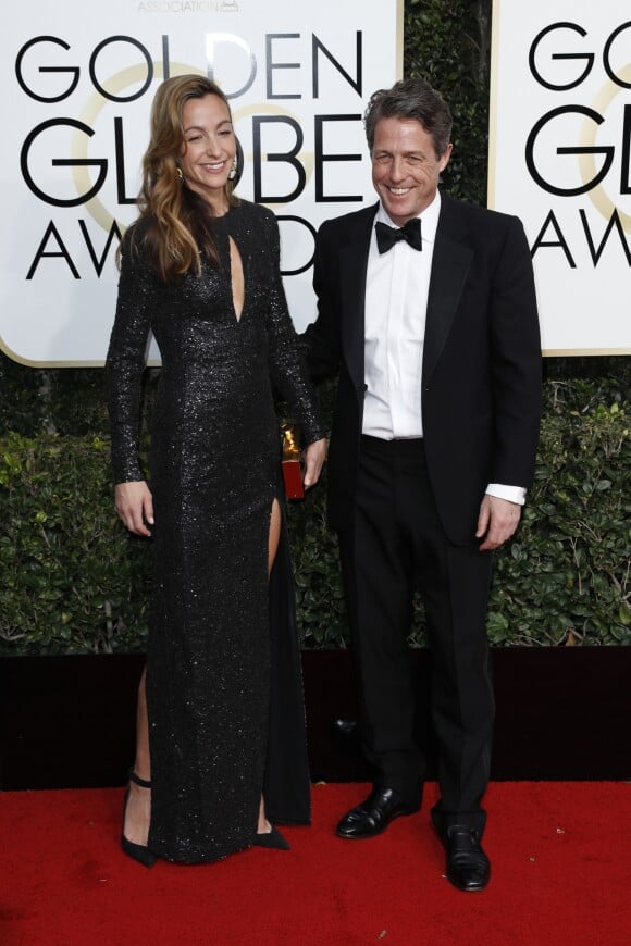 Anna Elisabet Eberstein et son compagnon Hugh Grant - La 74ème cérémonie annuelle des Golden Globe Awards à Beverly Hills, le 8 janvier 2017. © Olivier Borde/Bestimage
