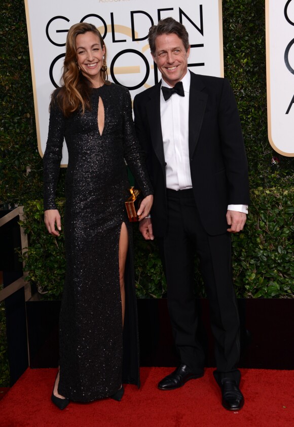 Anna Elisabet Eberstein et son compagnon Hugh Grant - La 74ème cérémonie annuelle des Golden Globe Awards à Beverly Hills, le 8 janvier 2017.