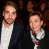 Exclusif - Carole Amiel et son fils Valentin Montand (Livi) - Générale du spectacle "Ivo Livi ou Le destin d'Yves Montand" au théâtre de la Gaîté-Montparnasse à Paris, France, le 11 octobre 2016. © Coadic Guirec/Bestimage