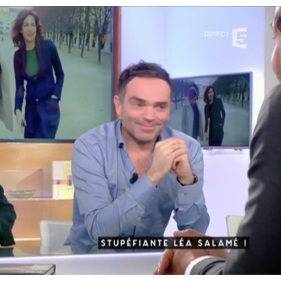 Yann Moix et Léa Salamé dans "C à vous" sur France 5 le 9 janvier 2017.
