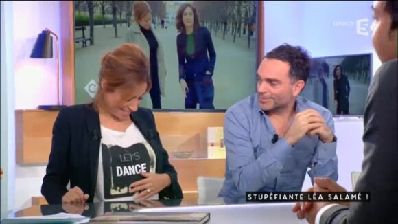 La grosse bourde de Yann Moix face à Léa Salamé, enceinte, le 9 janvier 2017 dans "C à vous" (France 5)