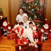 Photo de Céline Dion et ses enfants René-Charles, Eddy et Nelson. Décembre 2016.
