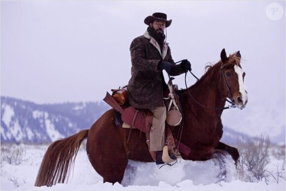 Jamie Foxx à cheval pour Django Unchained.