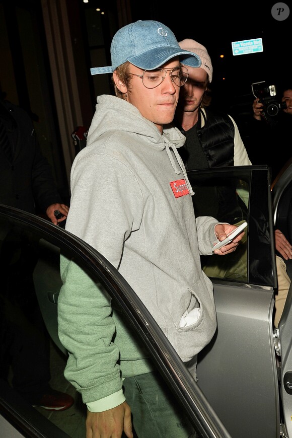 Justin Bieber et ses amis, dont son ancienne protégée Madison Beer, sont allés dîner au restaurant Catch à Los Angeles, le 14 janvier 2017.