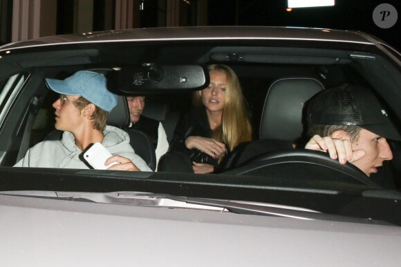 Justin Bieber et ses amis, dont son ancienne protégée Madison Beer, sont allés dîner au restaurant Catch à Los Angeles, le 14 janvier 2017.