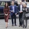 La duchesse Catherine de Cambridge, le prince William et le prince Harry prenaient part le 19 décembre 2016 à l'assemblée générale et la fête de Noël de leur association Heads Together, à Londres.