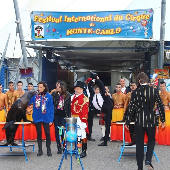 La princesse Stéphanie de Monaco et sa fille Pauline Ducruet assuraient le 17 janvier 2017 le lancement du 41e Festival international du Cirque de Monte-Carlo. © Olivier Huitel / Crystal Pictures / Bestimage