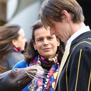 La princesse Stéphanie de Monaco et sa fille Pauline Ducruet assuraient le 17 janvier 2017 le lancement du 41e Festival international du Cirque de Monte-Carlo. © Olivier Huitel / Crystal Pictures / Bestimage