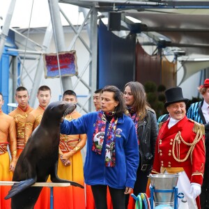 La princesse Stéphanie de Monaco et sa fille Pauline Ducruet assuraient le 17 janvier 2017 le lancement du 41e Festival international du Cirque de Monte-Carlo. © Olivier Huitel / Crystal Pictures / Bestimage