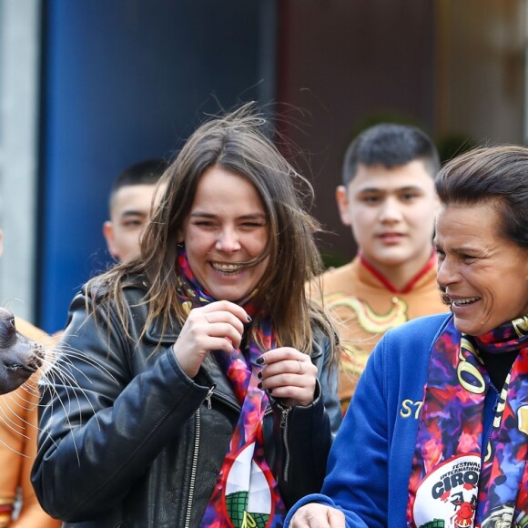 La princesse Stéphanie de Monaco et sa fille Pauline Ducruet assuraient le 17 janvier 2017 le lancement du 41e Festival international du Cirque de Monte-Carlo. © Olivier Huitel / Crystal Pictures / Bestimage