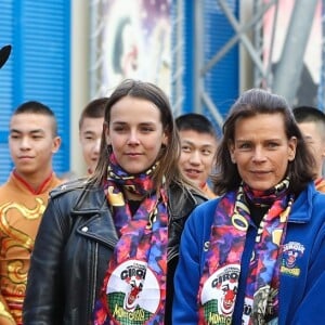 La princesse Stéphanie de Monaco et sa fille Pauline Ducruet assuraient le 17 janvier 2017 le lancement du 41e Festival international du Cirque de Monte-Carlo. © Olivier Huitel / Crystal Pictures / Bestimage