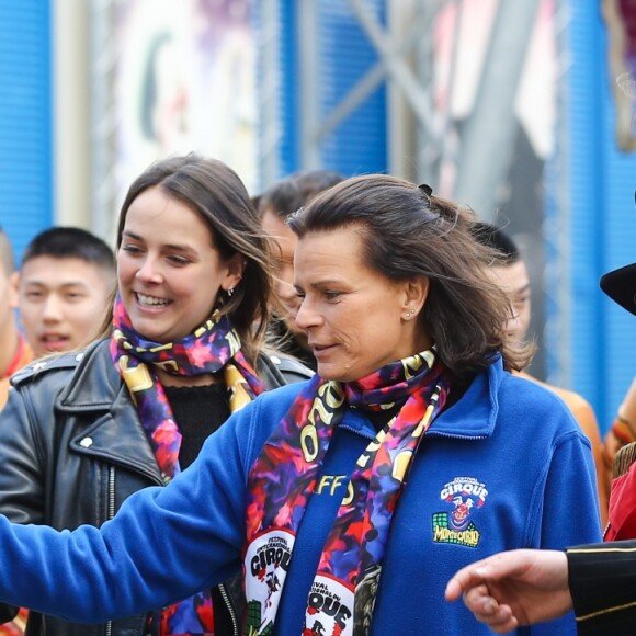 La princesse Stéphanie de Monaco et sa fille Pauline Ducruet assuraient le 17 janvier 2017 le lancement du 41e Festival international du Cirque de Monte-Carlo. © Olivier Huitel / Crystal Pictures / Bestimage